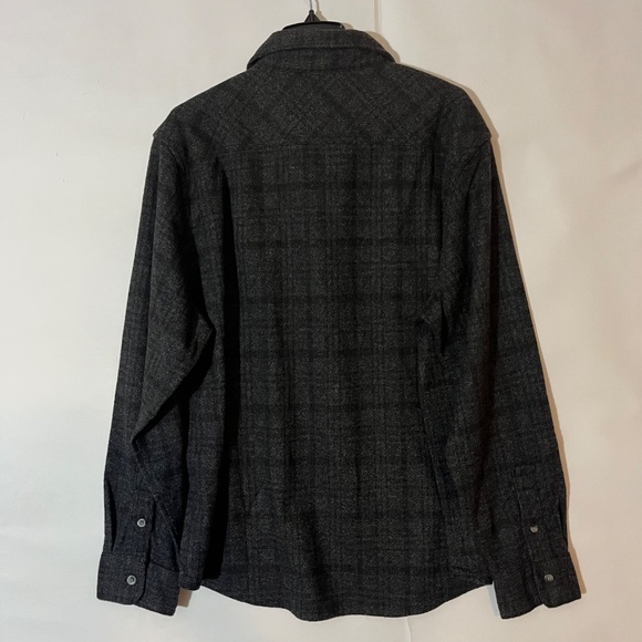 Chaps Mens Knit Flannel Shirt Button Up Stretch Black Plaid Size L New with Tags - Picture 2 of 9